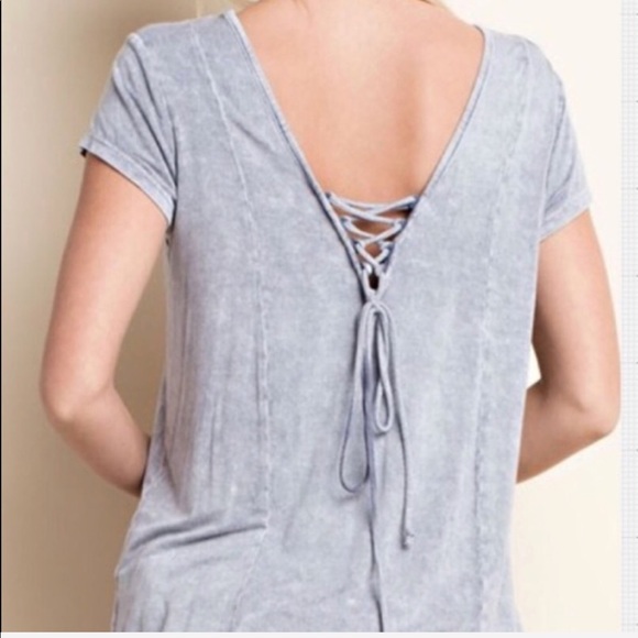 🦈 2 LEFT Light Grey Mineral Washed Top. S-M - Picture 3 of 7